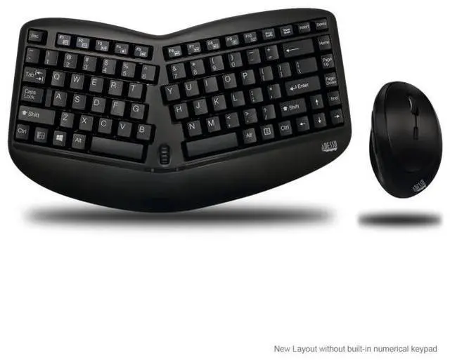 Alt view image 9 of 15 - ADESSO WKB-1150CB WRLS ERGO KEYBOARD & MOUSE