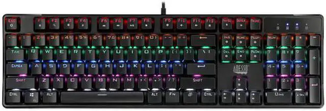Alt view image 10 of 15 - Adesso Multi-Color Illuminated Mechanical Gaming Keyboard
