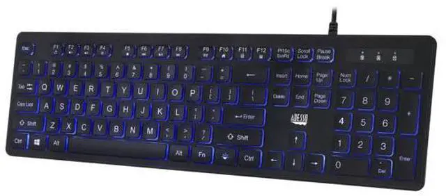 Alt view image 9 of 20 - ADESSO AKB-139EB ADESSO 2X LARGE PRINT , ON AND OFF ILLIMINATED BACKLIGHT USB KEYBOARD, INTERNE