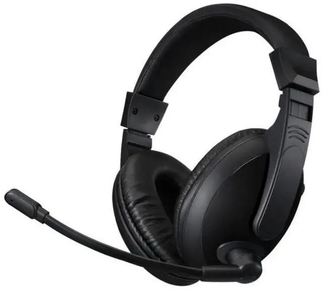 Alt view image 6 of 20 - Adesso Black Xtream H5U USB Connector Stereo USB Multimedia Headphone/Headset with Microphone