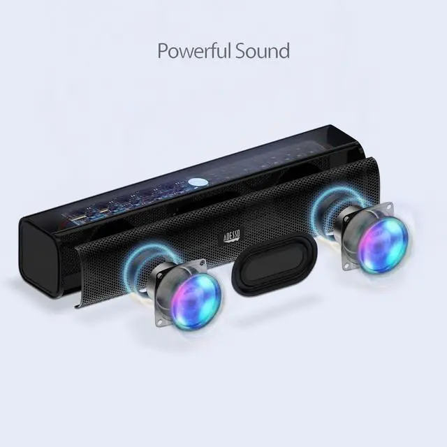 Alt view image 10 of 20 - Adesso Speaker Xtream S5 USB Sound Bar Speaker 5Wx2 4ohm 160hz18khz 6ft RTL