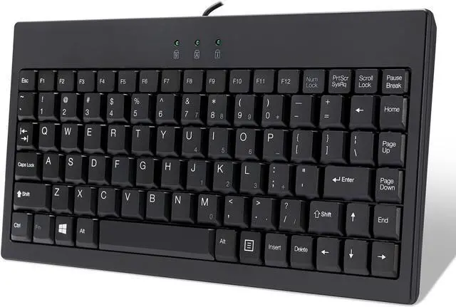 Alt view image 2 of 2 - Adessonic AKB-110B EasyTouch Mini External USB Wired Keyboard for PC - USB to PS/2 Adapter  - Black