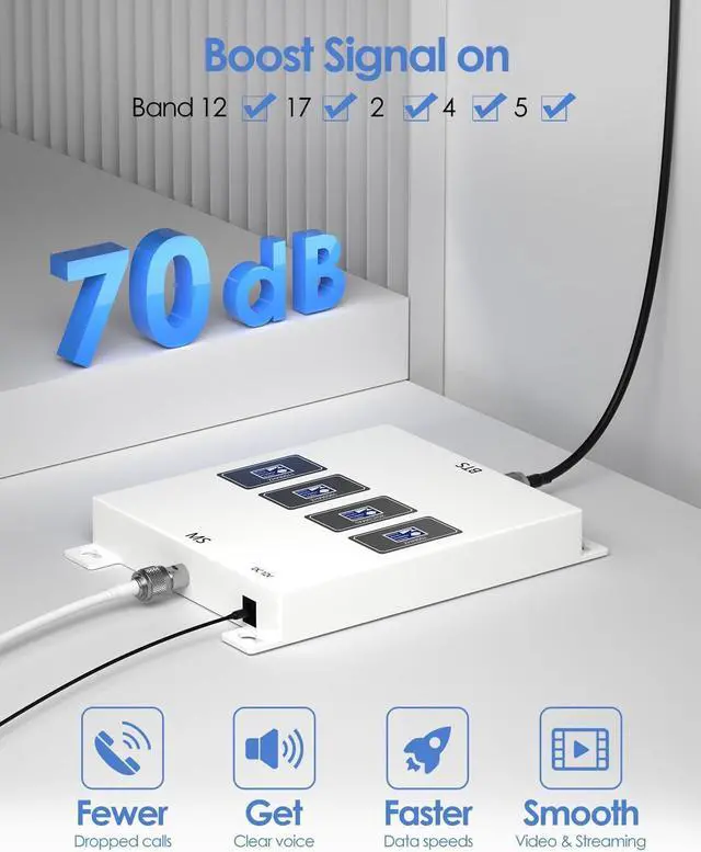 Alt view image 3 of 7 - Cell Phone Signal Booster for Home & Office, 2G 3G 4G LTE 5G Band 12/17/2/4/5 Cell Phone Booster Up to 5,000 sq ft, Cell Booster for Verizon, AT&T, T-Mobile & More | FCC Approved
