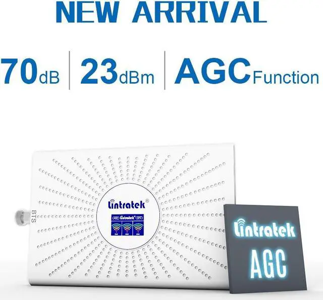 Alt view image 2 of 7 - Lintratek 2G 3G 4G  Band 1/3/8 Cell Phone Signal Booster Tri-Band 900/1800/2100MHz Cellular Signal Amplifier Repeater for Home Office AGC Function