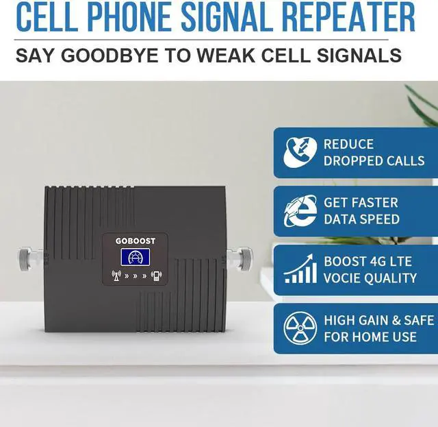 Alt view image 4 of 7 - Cell Phone Signal Booster for Home, 3G 4G Band 4/66 Cell Phone Booster Amplifier Kit for Home Office - Bell Rogers Telus 3G WCDMA 4G LTE 65dB