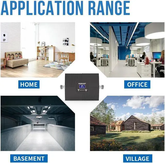 Alt view image 5 of 7 - Cell Phone Signal Booster for Home, 3G 4G Band 4/66 Cell Phone Booster Amplifier Kit for Home Office - Bell Rogers Telus 3G WCDMA 4G LTE 65dB