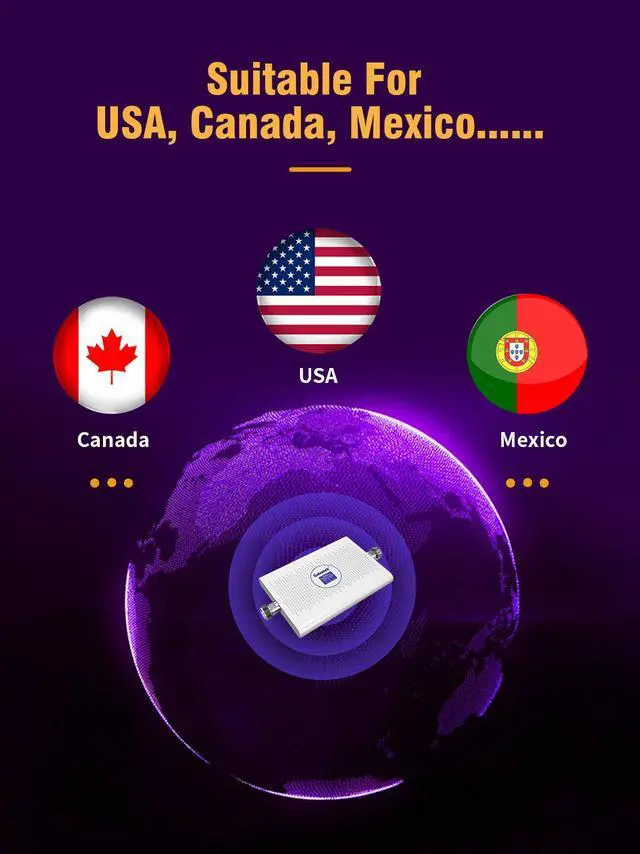 Alt view image 4 of 7 - Lintratek 3G 4G LTE 5G Cell Phone Booster Boosts for House Cabin, Signal Booster Canada Band 5 Band 2 Compatible with All Canadian Carriers, Telus, Fido, Rogers, Bell, Sasktel, MTS