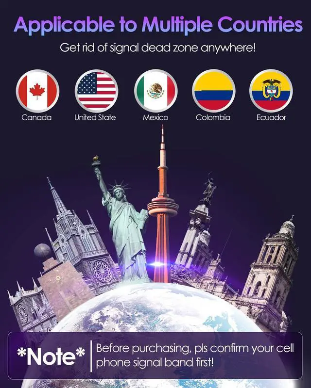 Alt view image 2 of 6 - Cell Phone Signal Booster, 3G 4G 5G Band 2/4/5/12/13/17/66 Full Band Cell Phone Signal Booster for Home & Cottage & Office Suitable for All Canadian Carriers-Telus, Bell, Rogers, Fido ISED Approved