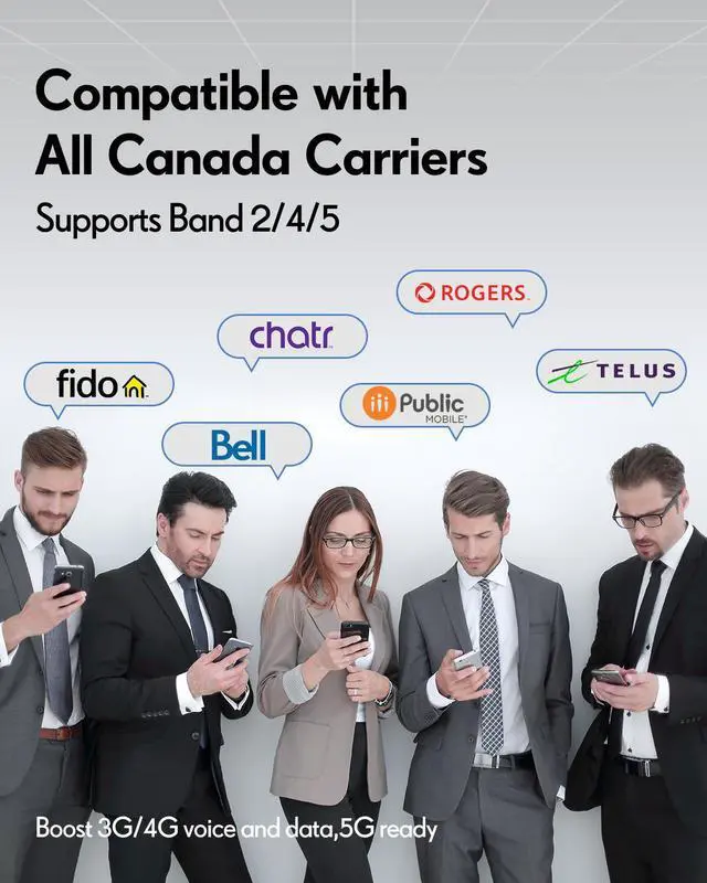 Alt view image 2 of 7 - Cell Phone Booster on Band 2/4/5, Cell Phone Signal Booster for Cottage House Boost 3G 4G LTE for Rogers, Fido, Telus,Bell Up to 460 (5,000 sq. ft.)