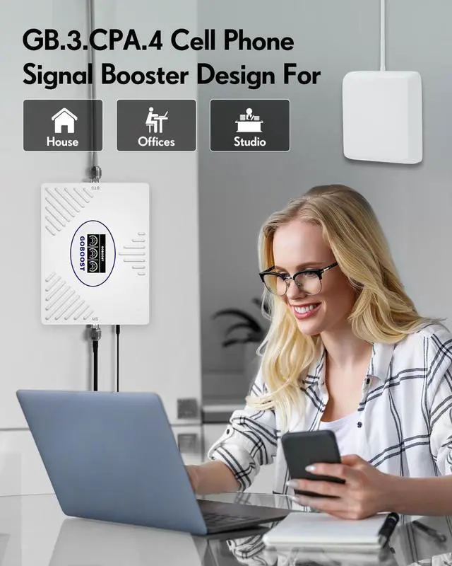 Alt view image 3 of 7 - Cell Phone Booster on Band 2/4/5, Cell Phone Signal Booster for Cottage House Boost 3G 4G LTE for Rogers, Fido, Telus,Bell Up to 460 (5,000 sq. ft.)