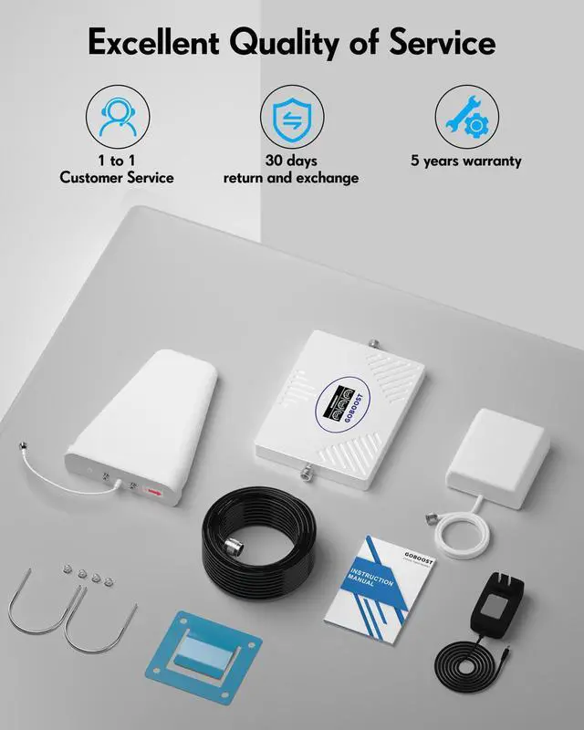 Alt view image 7 of 7 - Cell Phone Booster on Band 2/4/5, Cell Phone Signal Booster for Cottage House Boost 3G 4G LTE for Rogers, Fido, Telus,Bell Up to 460 (5,000 sq. ft.)