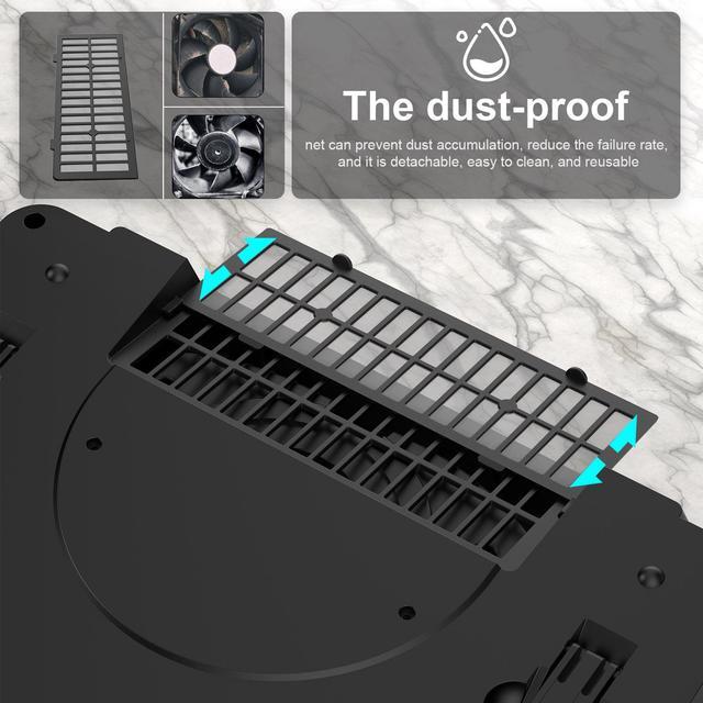 Alt view image 6 of 7 - IETS GT500 Powerful Turbo-Fan (5000 RPM) Laptop Cooling Pad with Infinitely Variable Speed,Seal Foam for Rapid Cooling Gaming Laptop,13-17.3inch Laptop Cooler with 3-Port USB Hub
