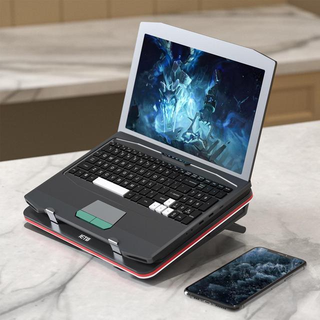 Alt view image 8 of 7 - IETS GT500 Powerful Turbo-Fan (5000 RPM) Laptop Cooling Pad with Infinitely Variable Speed,Seal Foam for Rapid Cooling Gaming Laptop,13-17.3inch Laptop Cooler with 3-Port USB Hub