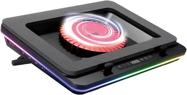 Main image of IETS GT600 RGB Laptop Cooling Pad Equipped with Gigantic Turbo-Fan(5.5inch Diameter),Sealed Foam for Rapid Cooling Gaming Laptop,14.1-19.3 inch Laptop Cooler with 3-Port USB Hub,Dust Filter
