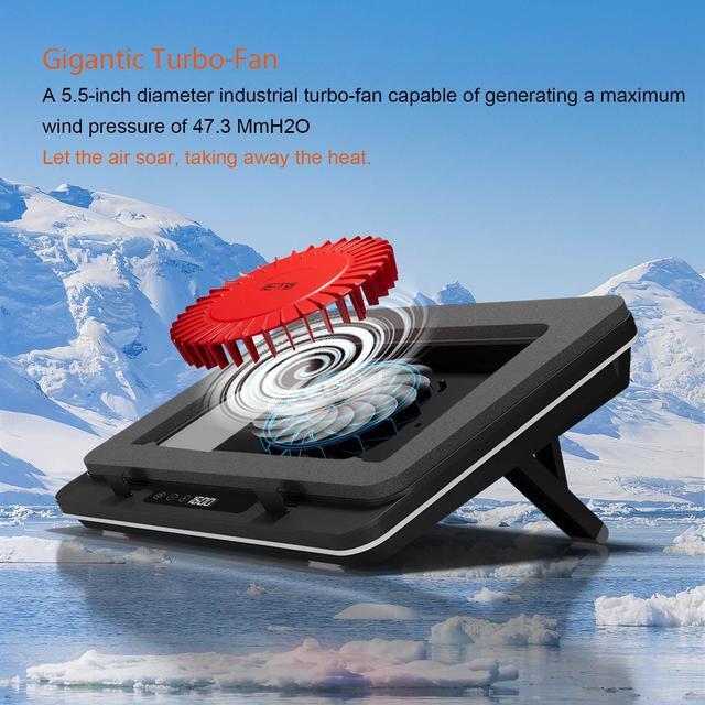 Alt view image 2 of 7 - IETS GT600  Laptop Cooling Pad Equipped with Gigantic Turbo-Fan(5.5inch Diameter),Sealed Foam for Rapid Cooling Gaming Laptop,14.1-19.3 inch Laptop Cooler with Dust Filter GT500B0