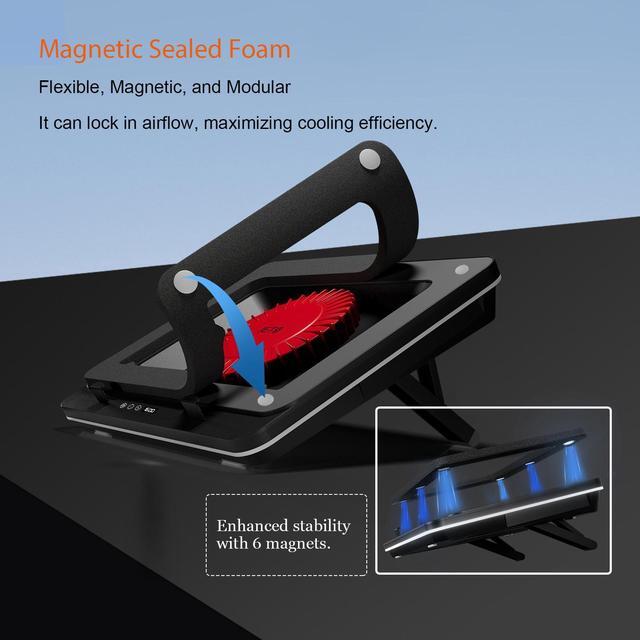 Alt view image 3 of 7 - IETS GT600  Laptop Cooling Pad Equipped with Gigantic Turbo-Fan(5.5inch Diameter),Sealed Foam for Rapid Cooling Gaming Laptop,14.1-19.3 inch Laptop Cooler with Dust Filter GT500B0