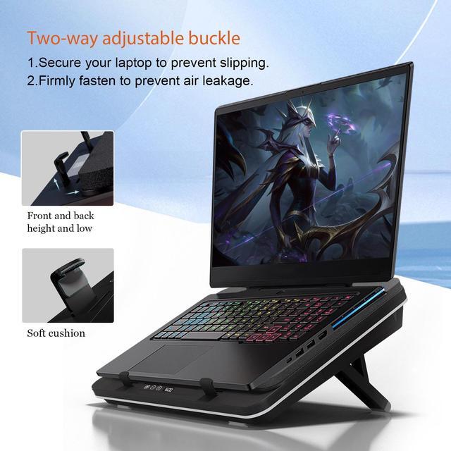 Alt view image 4 of 7 - IETS GT600  Laptop Cooling Pad Equipped with Gigantic Turbo-Fan(5.5inch Diameter),Sealed Foam for Rapid Cooling Gaming Laptop,14.1-19.3 inch Laptop Cooler with Dust Filter GT500B0