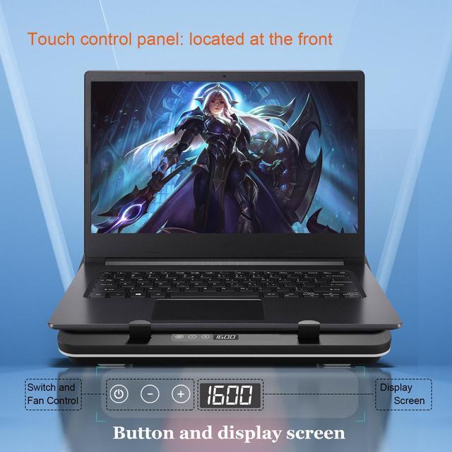 Alt view image 5 of 7 - IETS GT600  Laptop Cooling Pad Equipped with Gigantic Turbo-Fan(5.5inch Diameter),Sealed Foam for Rapid Cooling Gaming Laptop,14.1-19.3 inch Laptop Cooler with Dust Filter GT500B0