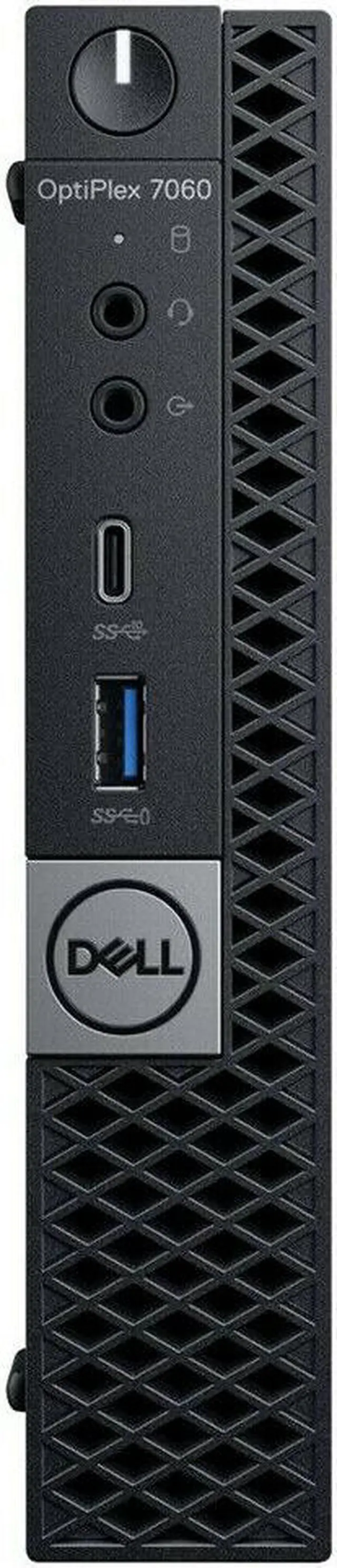 Main image of Dell Optiplex 7060 Micro Form Factor Desktop, Intel 6-Core i7 8700T 2.4Ghz, 8 GB DDR4, 256GB NVMe M.2 SSD, USB Type C, Windows 10 Pro