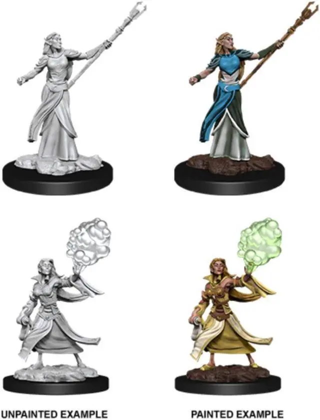 Alt view image 3 of 3 - D&D Nolzurs Marvelous Female Elf Sorcerer W12 Unpainted Miniature Polymer Plastic WizKids