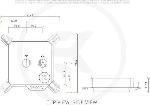 Alt view image 11 of 11 - EKWB EK-Quantum Velocity CPU Water Block, Intel CPU, Nickel/Acetal