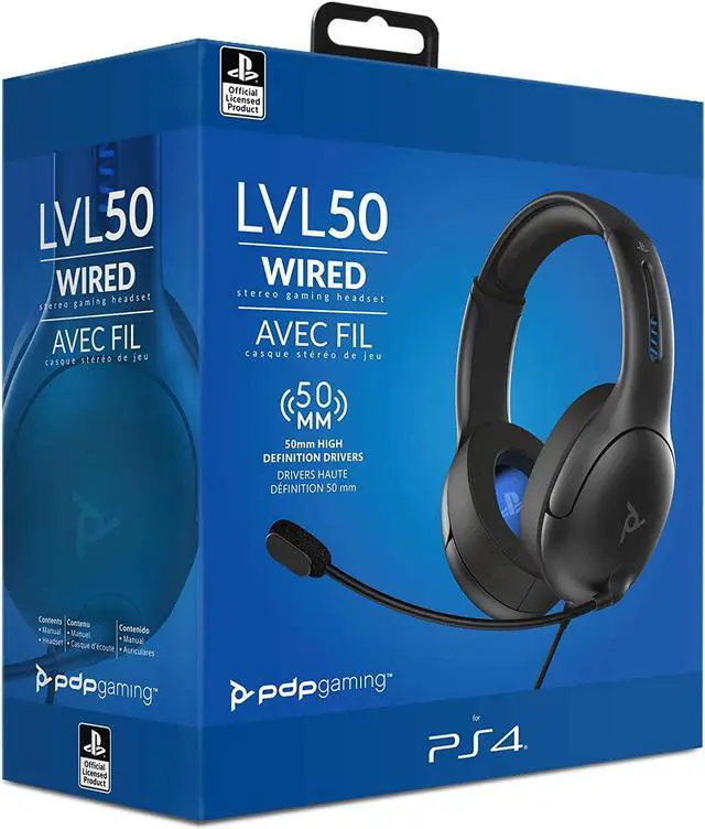 Alt view image 7 of 17 - PDP - LVL50 Wired Stereo Gaming Headset - Playstation 4 (051-099-NA-BK)