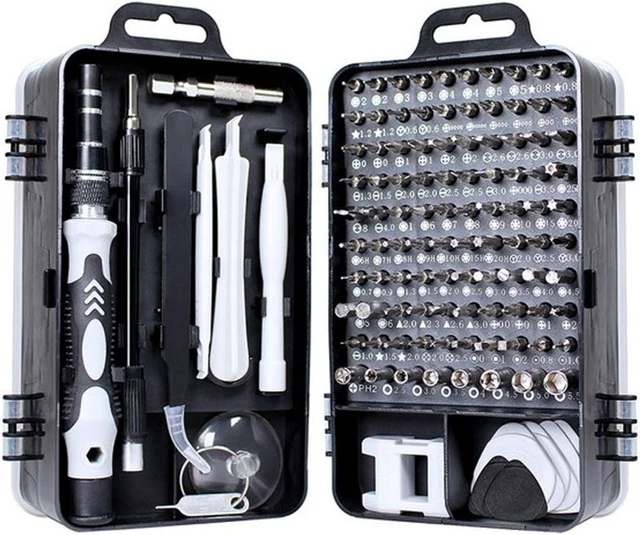 Main image of Precision Screwdriver Set, 115 in 1 Small Screw Driver Tool Kit, Professional Repair Tool Kit Plastic Screwdriver Toolbox, Black, 1 Set