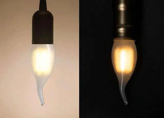 Alt view image 4 of 6 - LED 40 Watt Candelabra Bulbs Medium Base Frosted Bulbs, Dimmable Filament 40 Watt LED Bulbs (Uses only 3.5 watts), E26 Base, 2700K Warm Light Candle Bulbs, Pack of 6