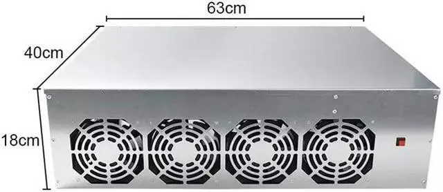 Alt view image 5 of 7 - GPU Miner Mining rig Machine System for Mining ETH Ethereum,8 GPU Miner Including 55mm Slots Distance Motherboard, CPU, SSD, RAM,PSU, Case with 4 Cooling Fans(Without GPU)
