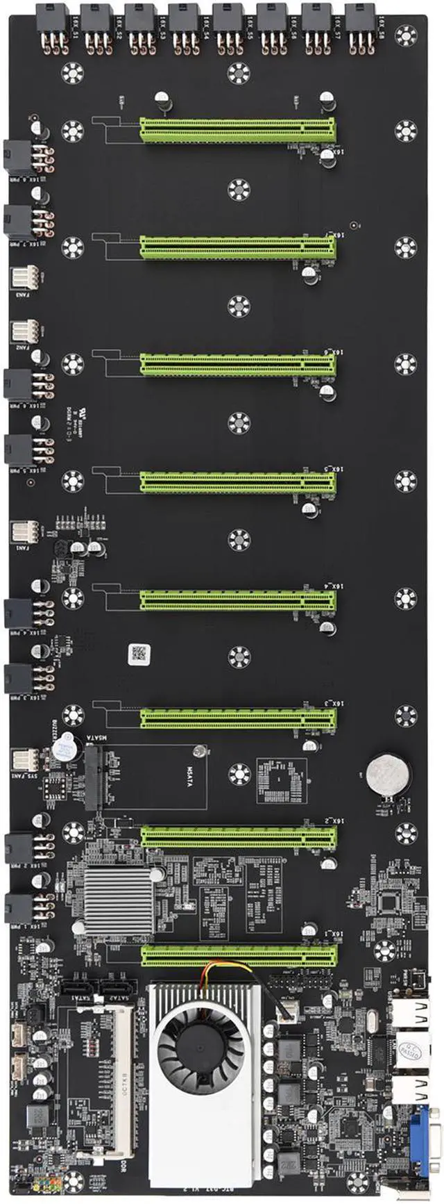 Alt view image 7 of 7 - BTC-D37 Mining Motherboard CPU Set 8 Video Card Slot Support DDR3 Memory Integrated VGA Low Power Consumption Exquisite Better than x99