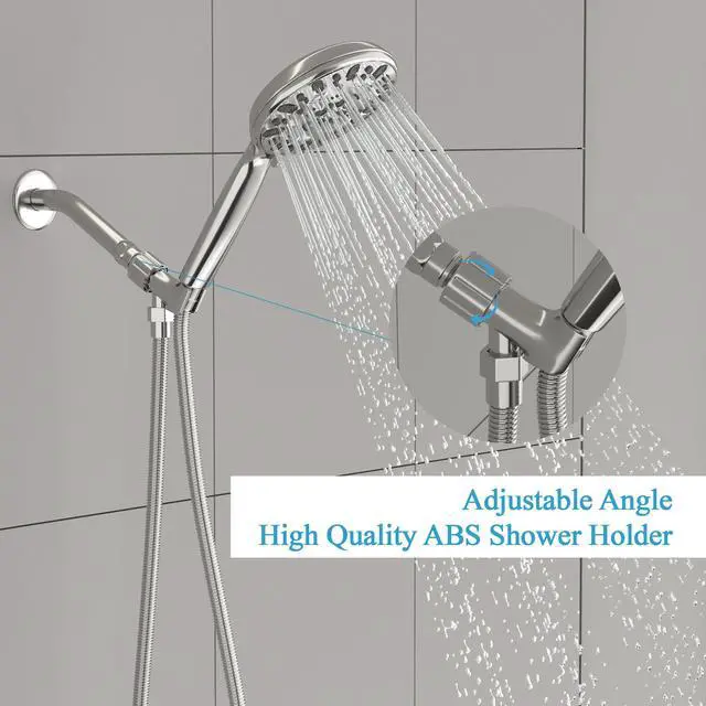Alt view image 3 of 7 - Lordear High Pressure Handheld Shower Head, 7 Spray Settings Shower Head with Handheld in Chrome