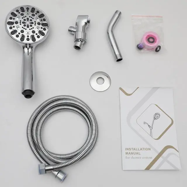 Alt view image 6 of 7 - Lordear High Pressure Handheld Shower Head, 7 Spray Settings Shower Head with Handheld in Chrome