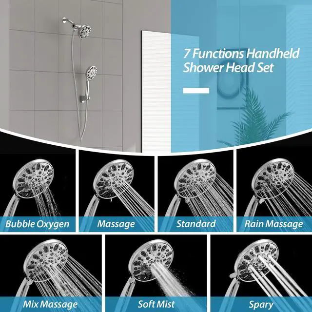 Alt view image 3 of 7 - Lordear Chrome 7-Mode Dual Shower Head With Handheld