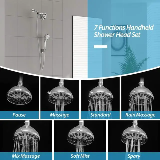 Alt view image 4 of 7 - Lordear Chrome 7-Mode Dual Shower Head With Handheld