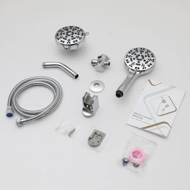 Alt view image 6 of 7 - Lordear 8-setting Shower Head with Handheld Shower System (with Pause Switch) Chrome