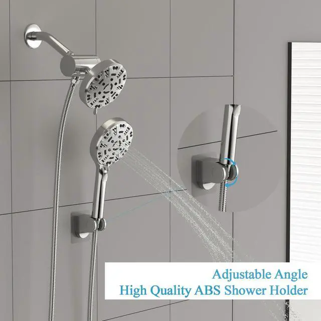 Alt view image 2 of 7 - Lordear 8-setting Shower Head with Handheld Shower System (with Pause Switch) Chrome