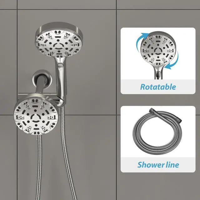 Alt view image 5 of 7 - Lordear 8-Mode Rainfall Showerhead and Handheld Shower In Chrome