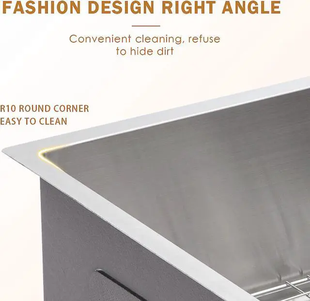 Alt view image 5 of 6 - 30"(L) x 21"(W) x 10"(H) Farmhouse Kitchen Sink  SUS 304 Stainless Steel Apron Front 16 Gauge Single Bowl Farm Sinks Undermount