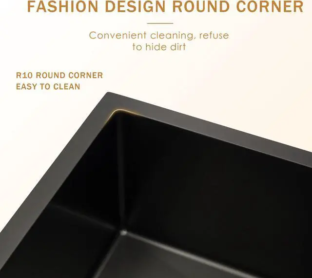 Alt view image 5 of 6 - 27"(L) x 21"(W) x 10"(H) Gunmetal Black Stainless Steel Farmhouse Kitchen Sink 16 Guage Undermount Apron Front Kitchen Sink
