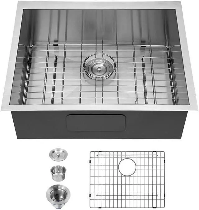 Main image of 23'' Undermount Bar Sink 16 Guage SUS 304 Stainless Steel Single Bowl Bar & Kitchen Sink With Accessories