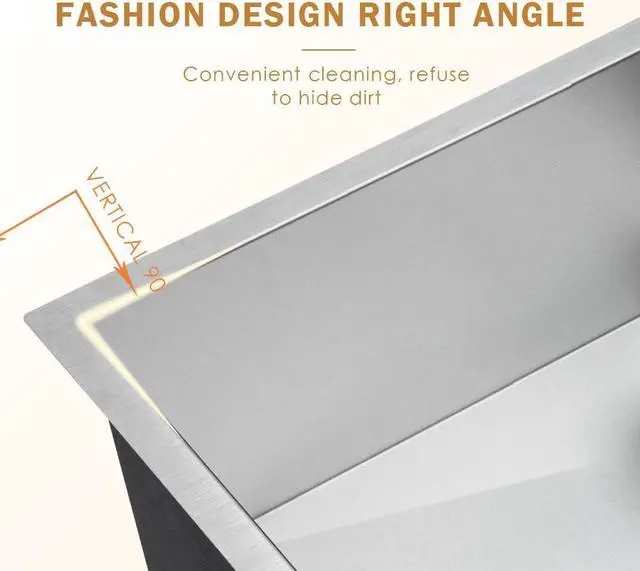 Alt view image 5 of 6 - 23'' Undermount Bar Sink 16 Guage SUS 304 Stainless Steel Single Bowl Bar & Kitchen Sink With Accessories