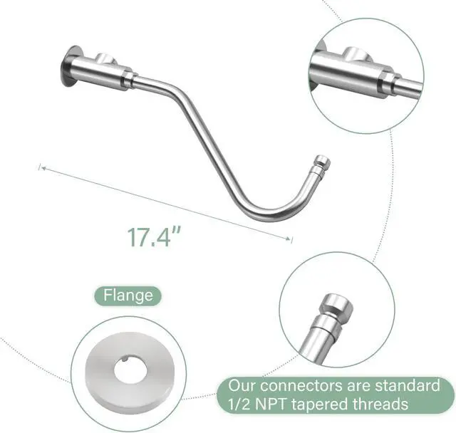 Alt view image 5 of 6 - 10 Rain Shower Head with 5 Setting Handheld and T 304 Stainless Steel Hose,Drill-Free Slide Bar -Chrome