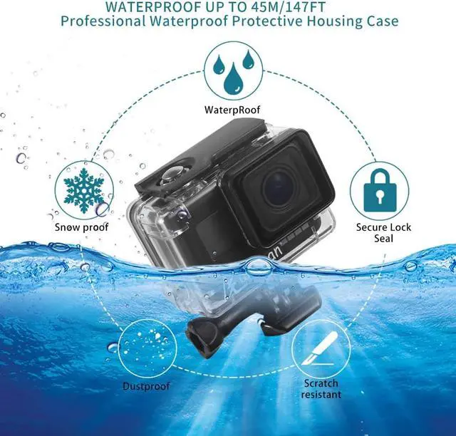 Alt view image 2 of 6 - Artman Housing Case Filter Compatible with GoPro Hero 7 Black,Hero 6 Black,Hero 5 Black and Hero 2018 Waterproof Diving Protective Housing Shell+3 Pack Filter+24 Anti-Fog Insert+Bracket Accessories
