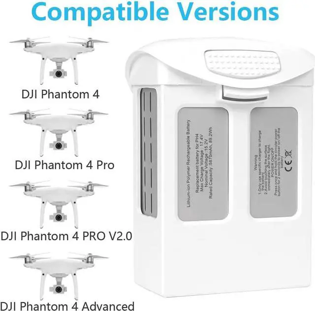 Alt view image 2 of 6 - Phantom 4 Battery, Homesuit High Capacity 15.2V 5870mAh Intelligent Flight Drone Battery 2 Pack for DJI Phantom 4 Series Drone, DJI Phantom 4, Phantom 4 Pro, Phantom 4 Pro V2.0, Phantom 4 Advanced
