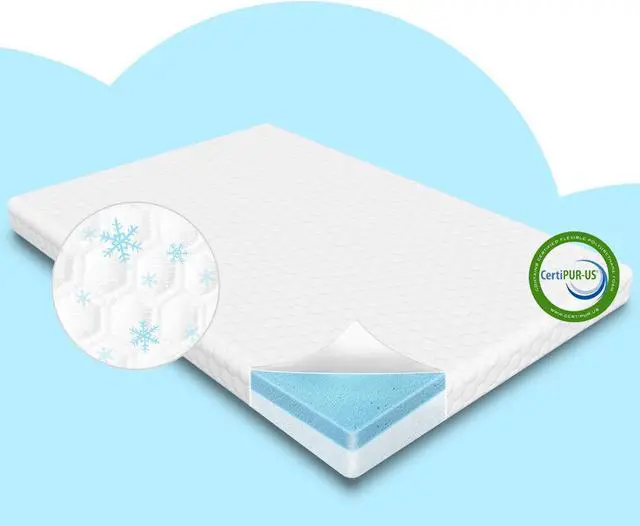 Main image of Cooling Pack and Play Mattress , 38"x26"x3"Playpen Mattresses, Dual Sided Gel Memory Foam Pack n Play Mattress Topper ,Mini Crib Mattress and Toddler Mattress with Breathable Washable Cover