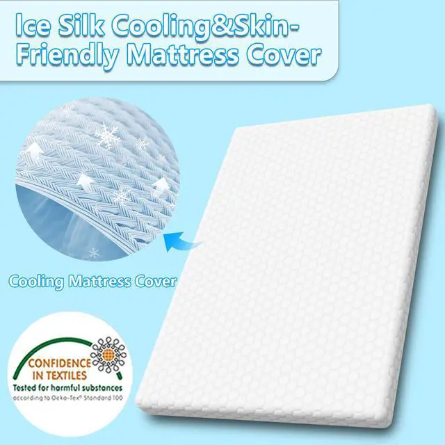 Alt view image 7 of 7 - Cooling Pack and Play Mattress , 38"x26"x3"Playpen Mattresses, Dual Sided Gel Memory Foam Pack n Play Mattress Topper ,Mini Crib Mattress and Toddler Mattress with Breathable Washable Cover