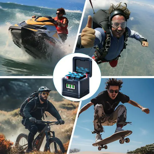 Alt view image 6 of 6 - A Artman Replacement Battery 3-Pack for GoPro Hero 12, Hero 11, Hero 10, Hero 9 Black with 3-Channel USB Intelligent Charger Fully Compatible with GoPro Hero 12/11/10/9 Battery Charger (1800mAh)
