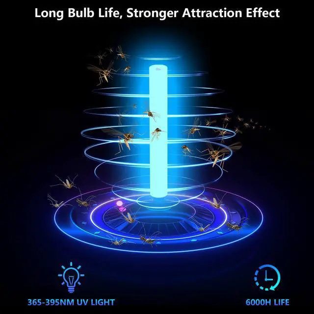 Alt view image 3 of 6 - A Artman Solar Bug Zapper with LED Light for Outdoor, 4000mAh Battery Powered Mosquito Zapper, Mosquito Traps, Cordless Mosquito Killer, Electric Moth Zapper for Patio Backyard, Rechargeable, Blue