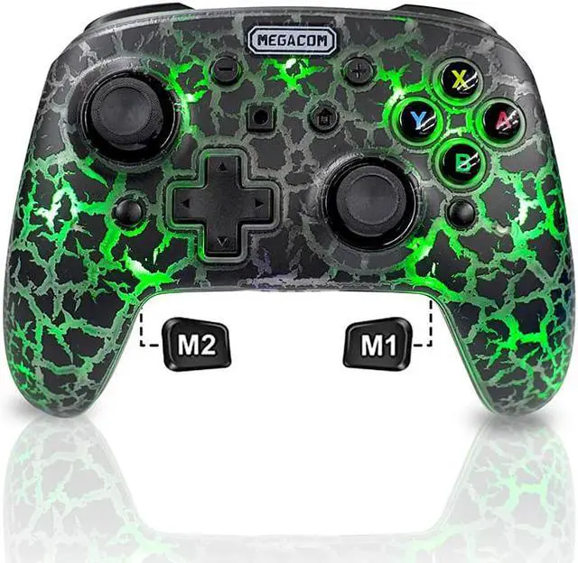 Main image of MEGACOM Wireless Controller Remappable Controller for Nintendo Switch/PC/Mobile/Android/iOS/Steam - Black