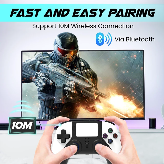 Alt view image 6 of 7 - MEGACOM PS4 Wireless Controller - PS4 Gamepad with 2 Remap Keys, Rechargeable Battery, 3.5mm Audio Jack, Speaker, Multi-touch Pad, Dual Vibration - Compatible with PlayStation 4/PS4 Pro/PS4 Slim & PC